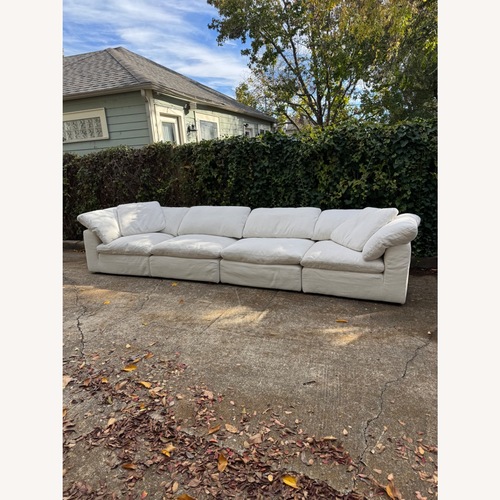 Used Restoration Hardware Cloud Modular 4 Piece Sofa Natural White Fabric for sale on AptDeco