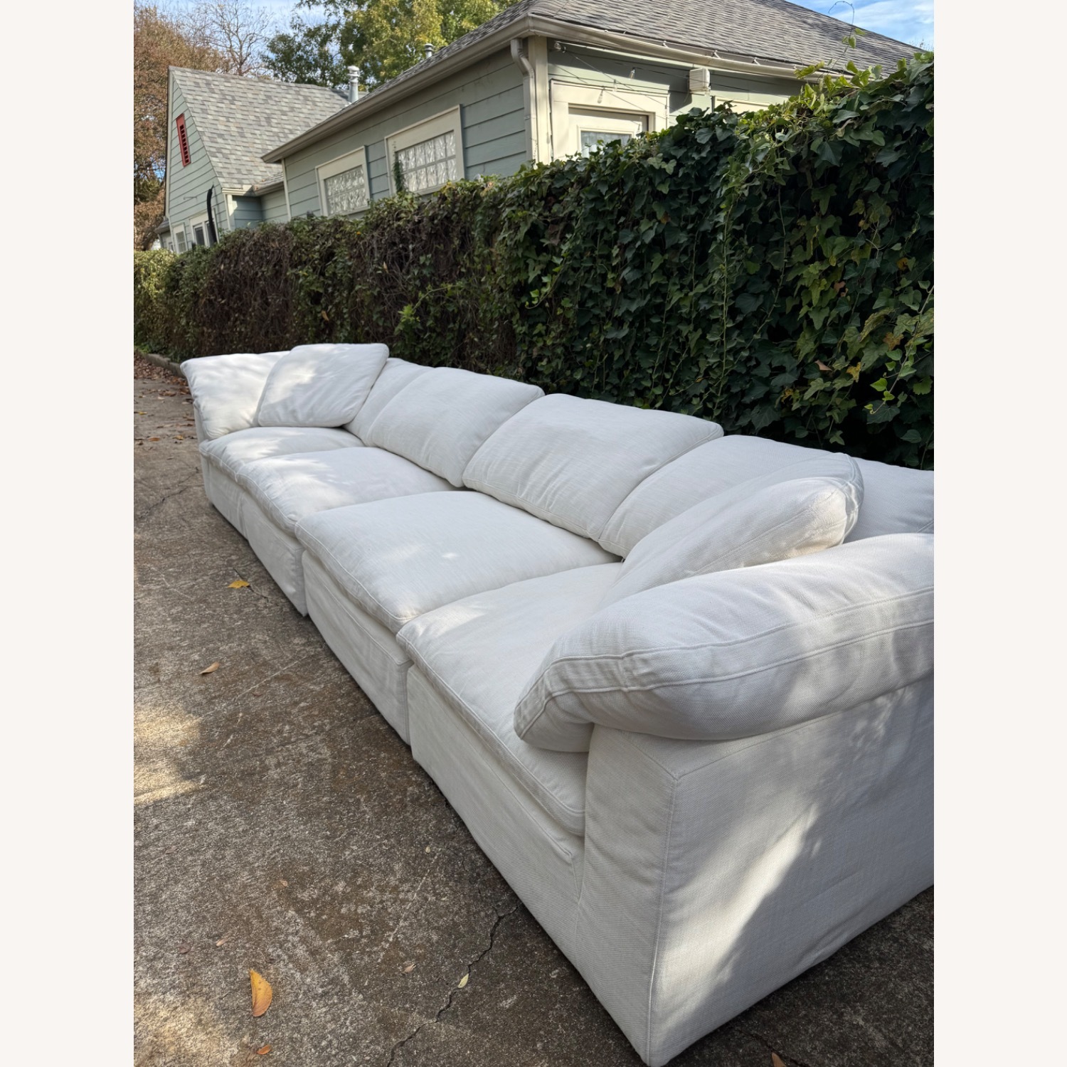 Restoration Hardware Cloud Modular 4 Piece Sofa Natural White Fabric - image-6