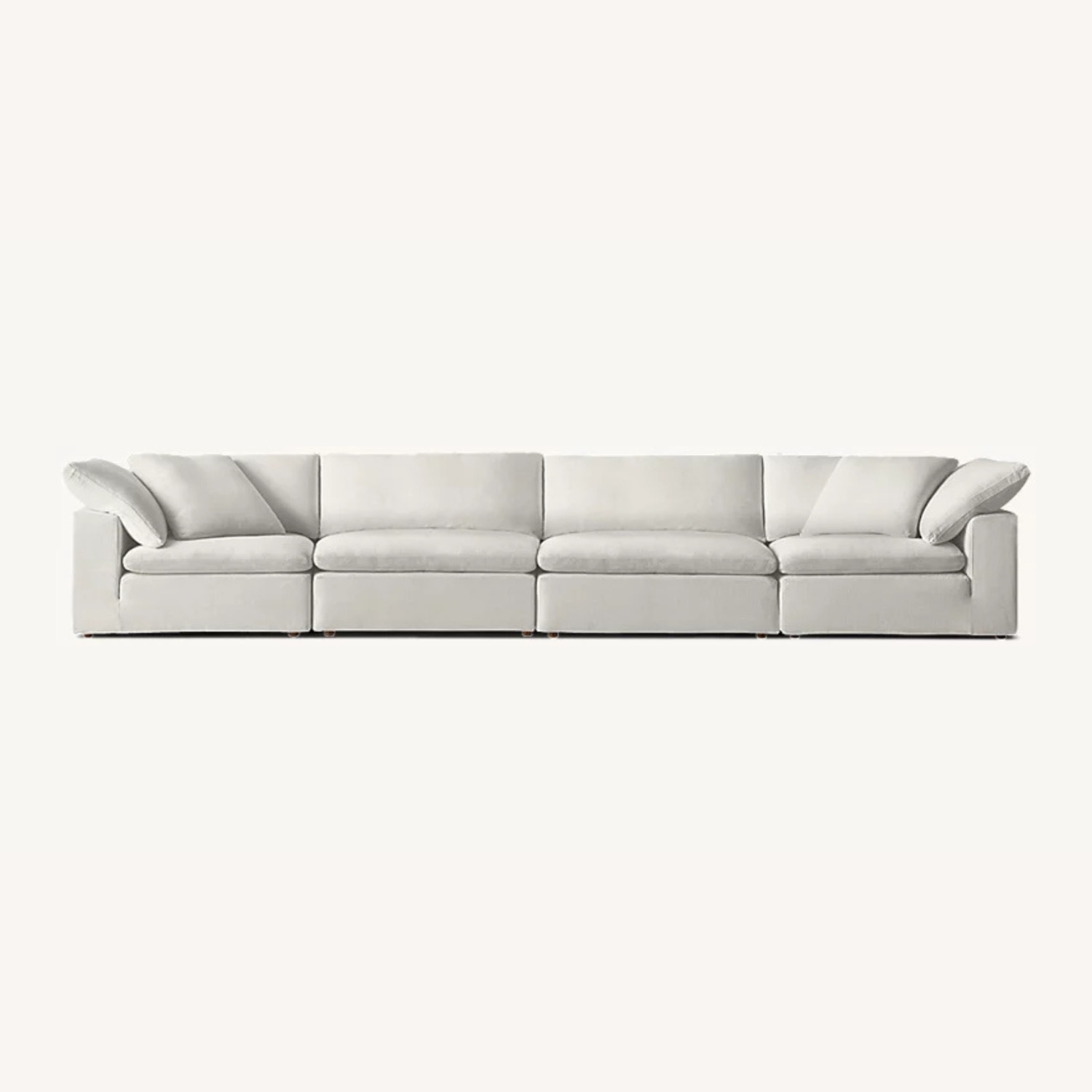 Restoration Hardware Cloud Modular 4 Piece Sofa Natural White Fabric - image-0
