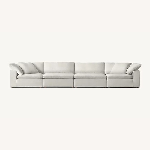 Used Restoration Hardware Cloud Modular 4 Piece Sofa Natural White Fabric for sale on AptDeco