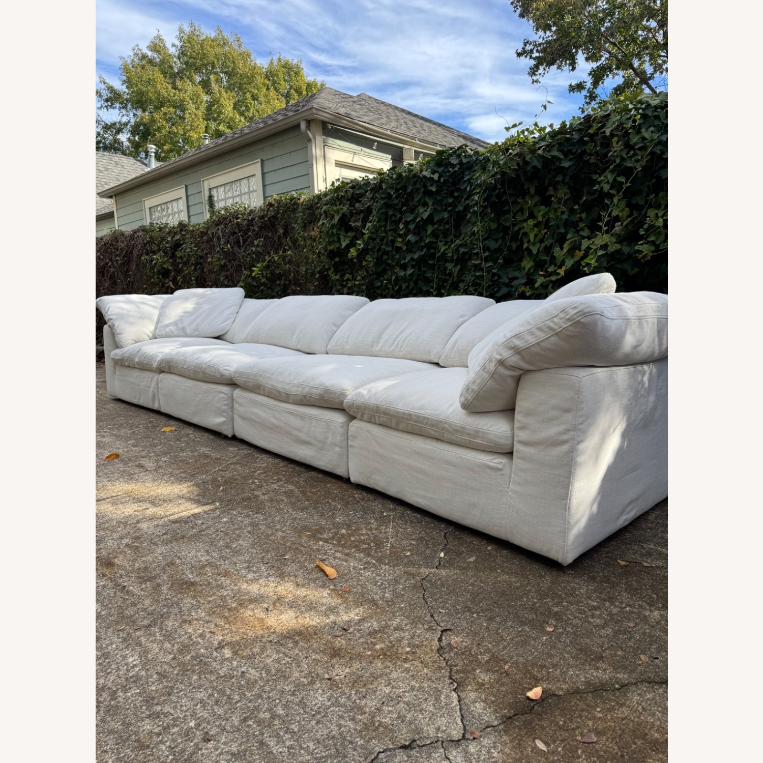 Restoration Hardware Cloud Modular 4 Piece Sofa Natural White Fabric - image-5