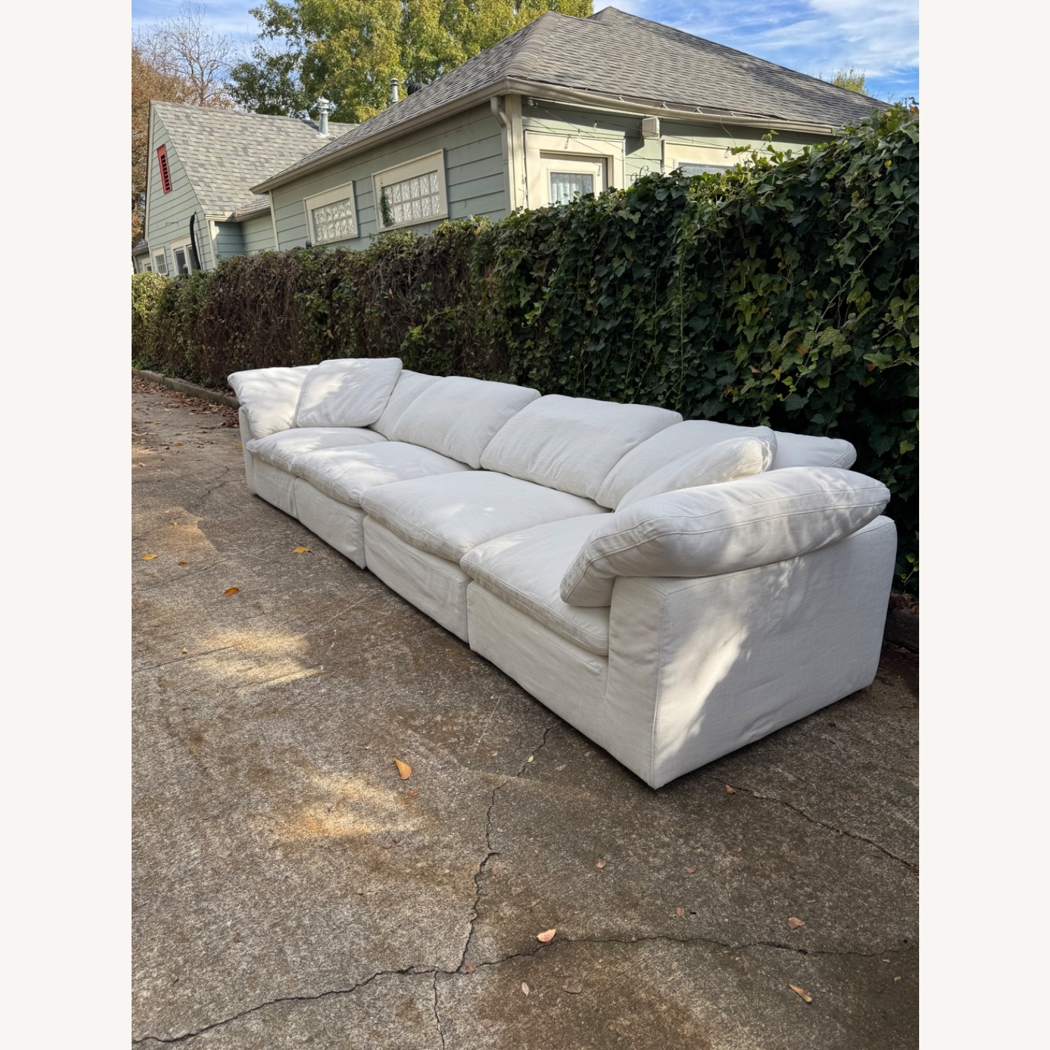 Restoration Hardware Cloud Modular 4 Piece Sofa Natural White Fabric - image-4