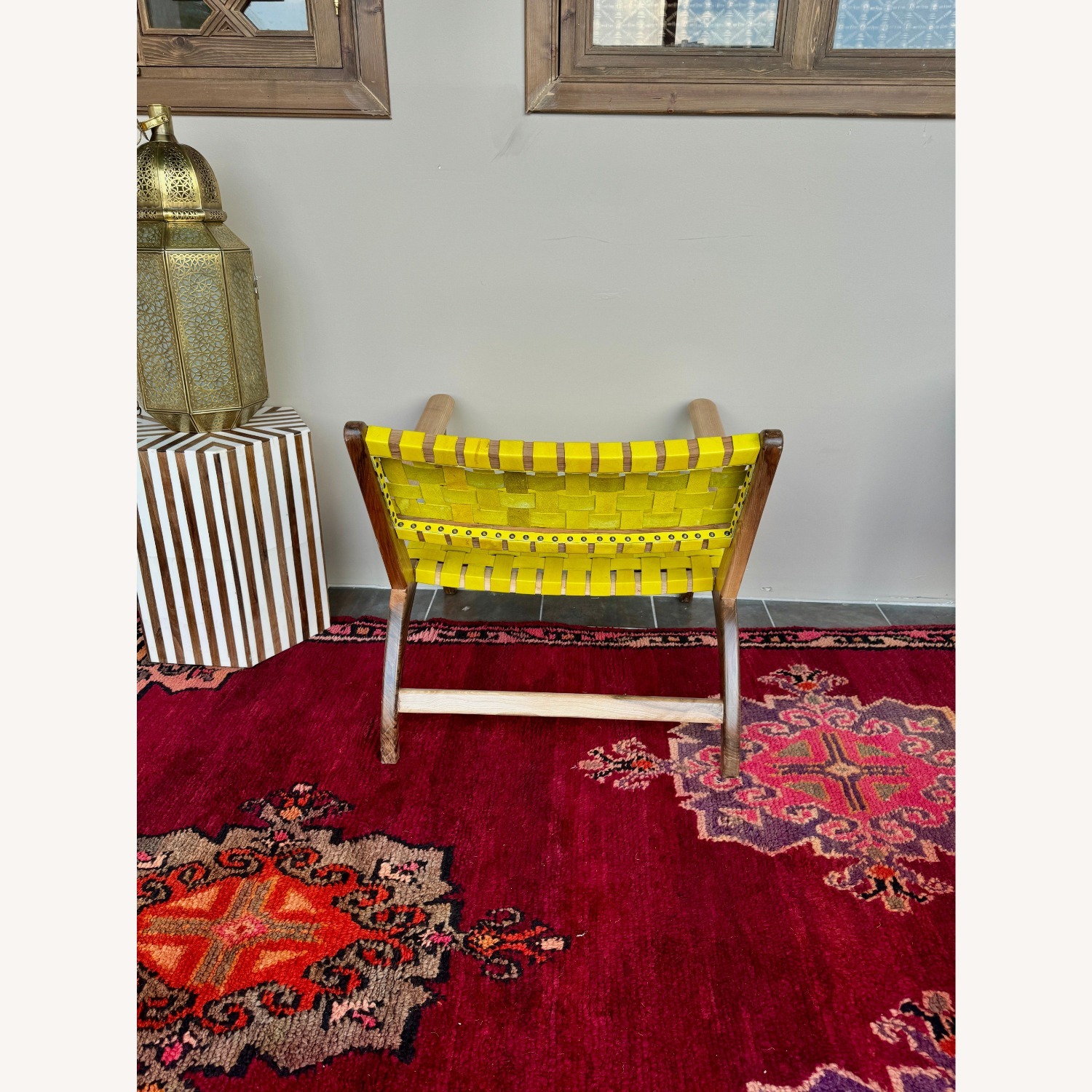 Dark Brown Wood Armchair - image-2