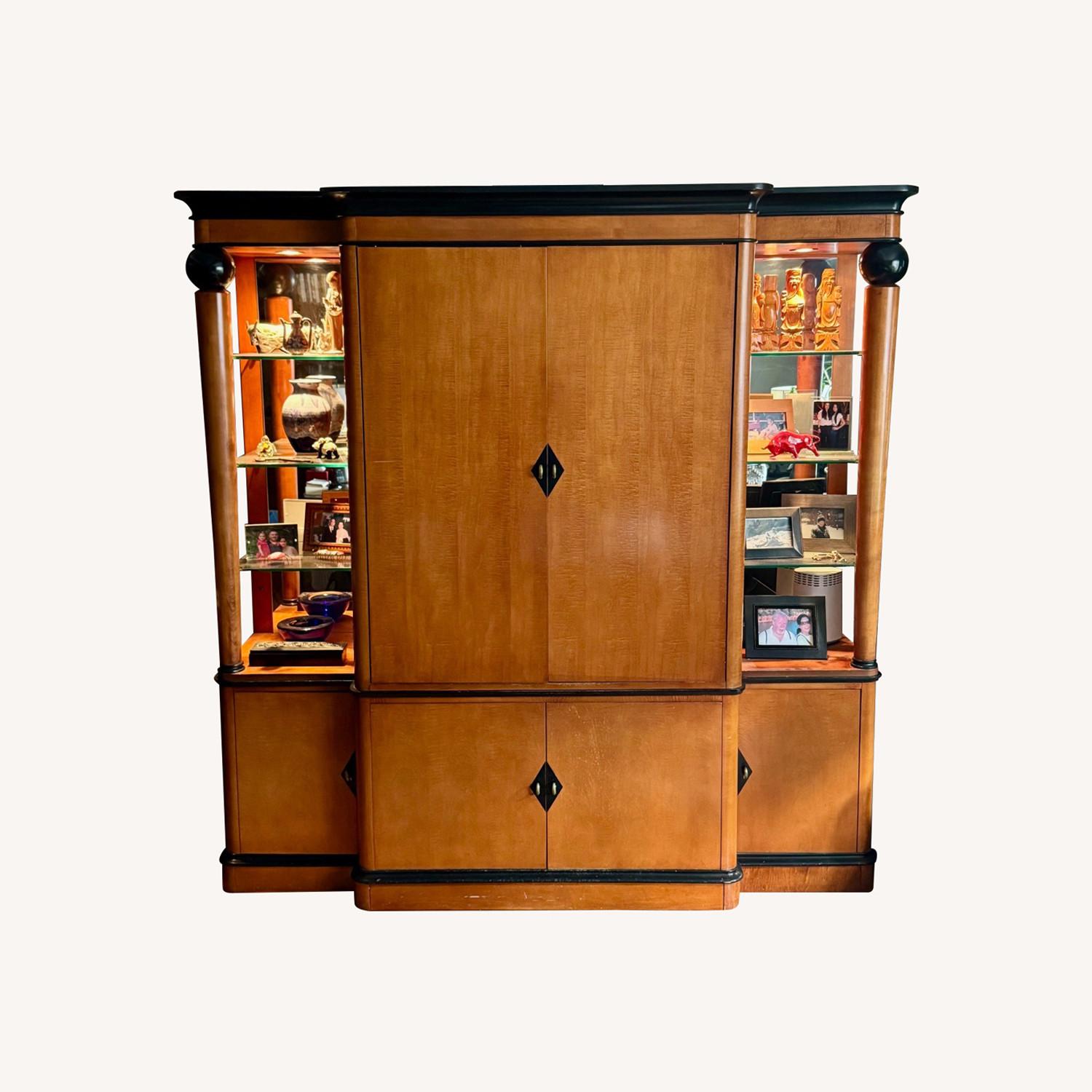 Biedermeirer Style Wood Wall Unit - image-0