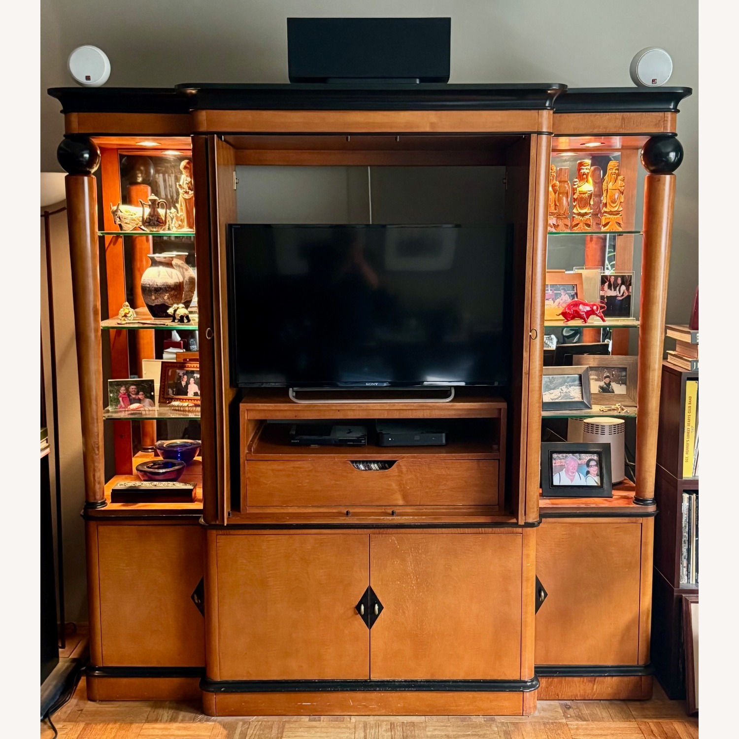 Biedermeirer Style Wood Wall Unit - image-1