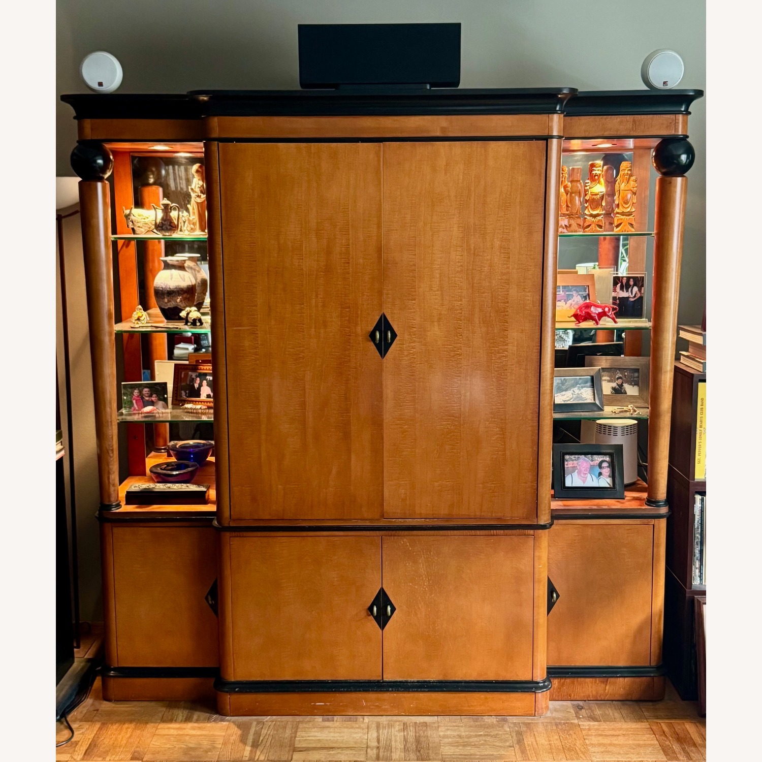 Biedermeirer Style Wood Wall Unit - image-0