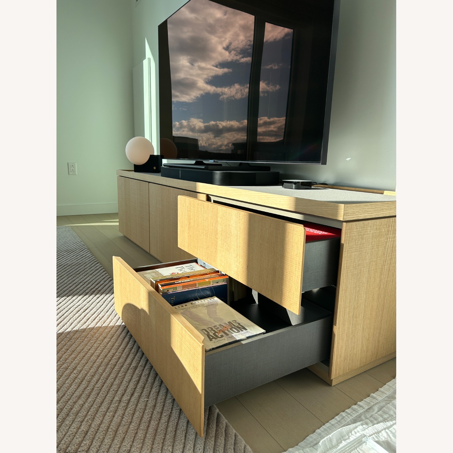 Ligne Roset Light Brown Wood Media Storage - image-2