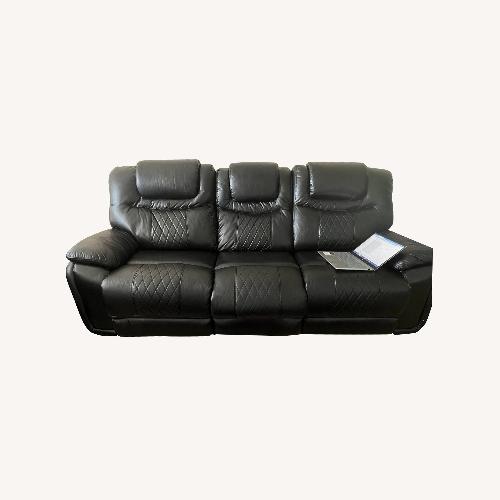 Used Black Faux Leather 3+ Seater Sofa for sale on AptDeco