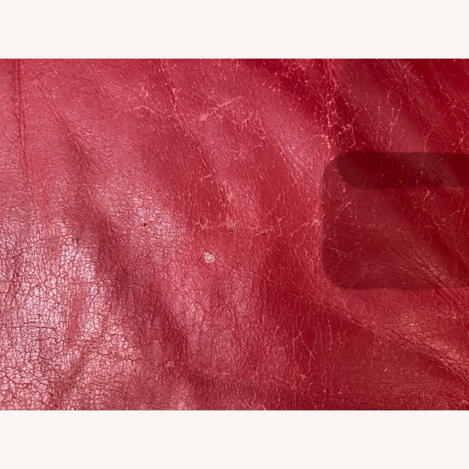 Room & Board Wells Red Leather Sofa plus Ottoman - image-3