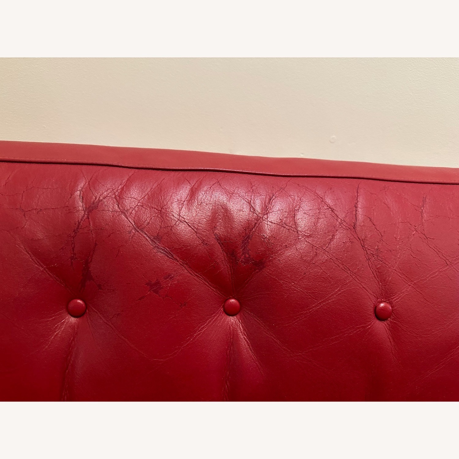 Room & Board Wells Red Leather Sofa plus Ottoman - image-8