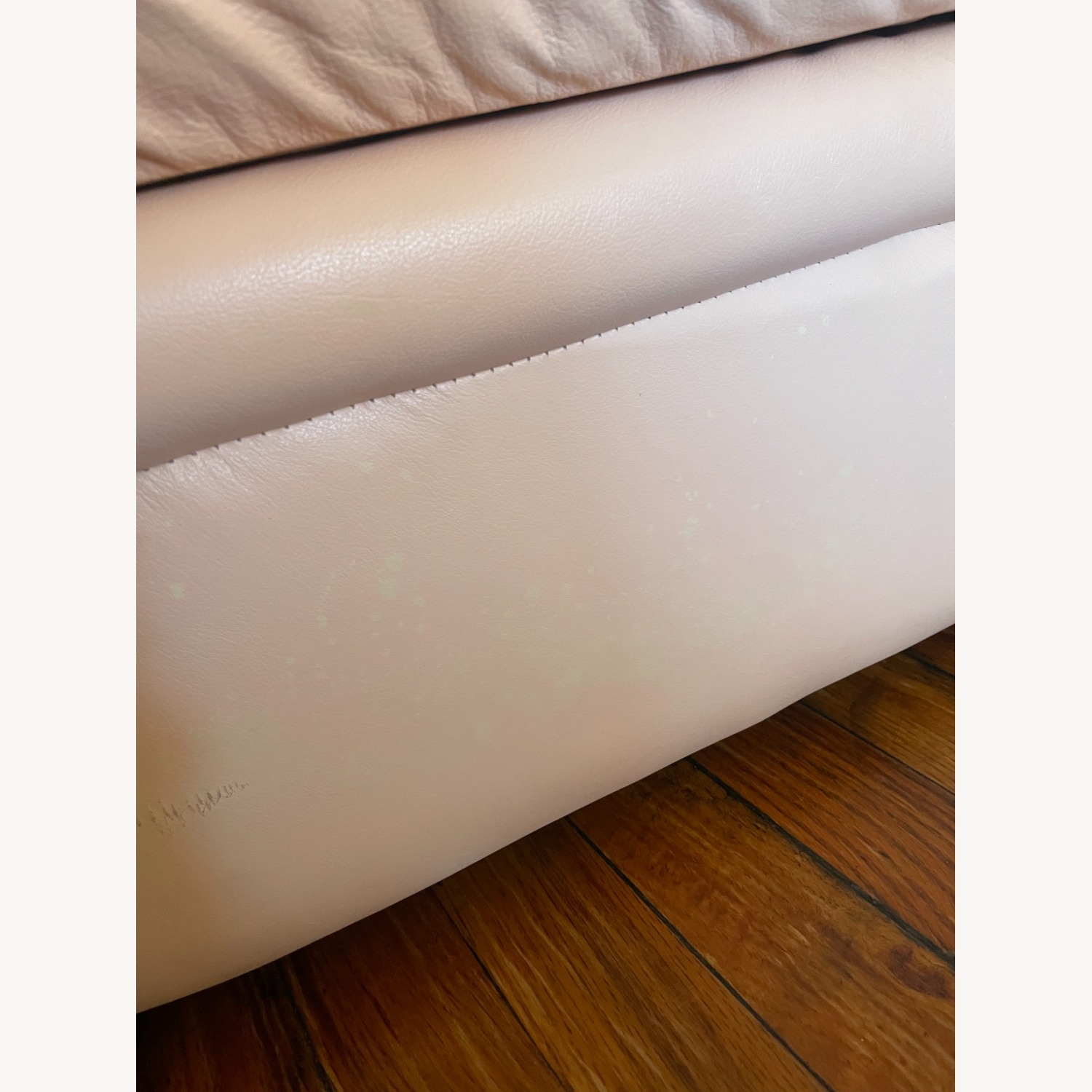 Peach Leather Sofa With Chaise - image-13