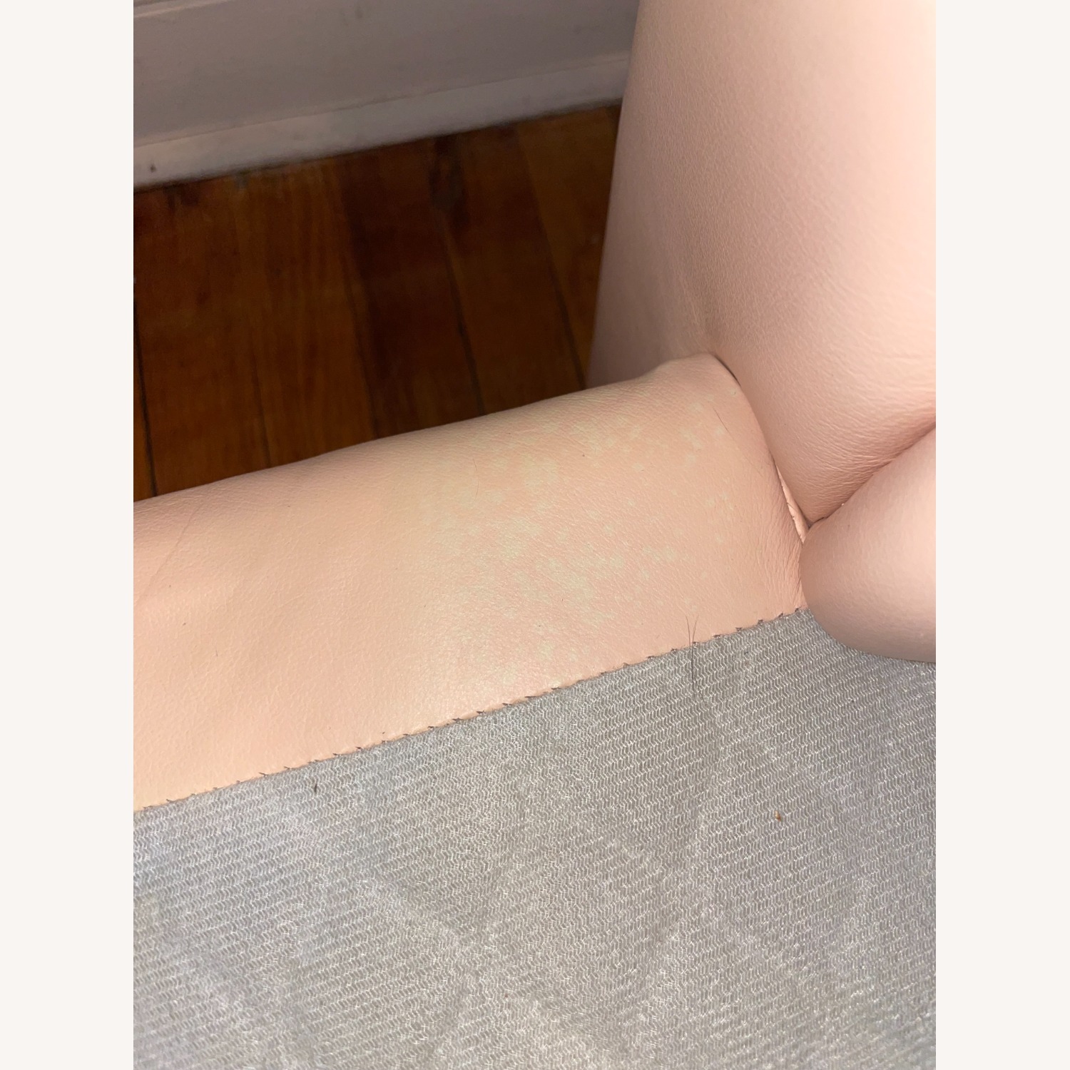 Peach Leather Sofa With Chaise - image-9