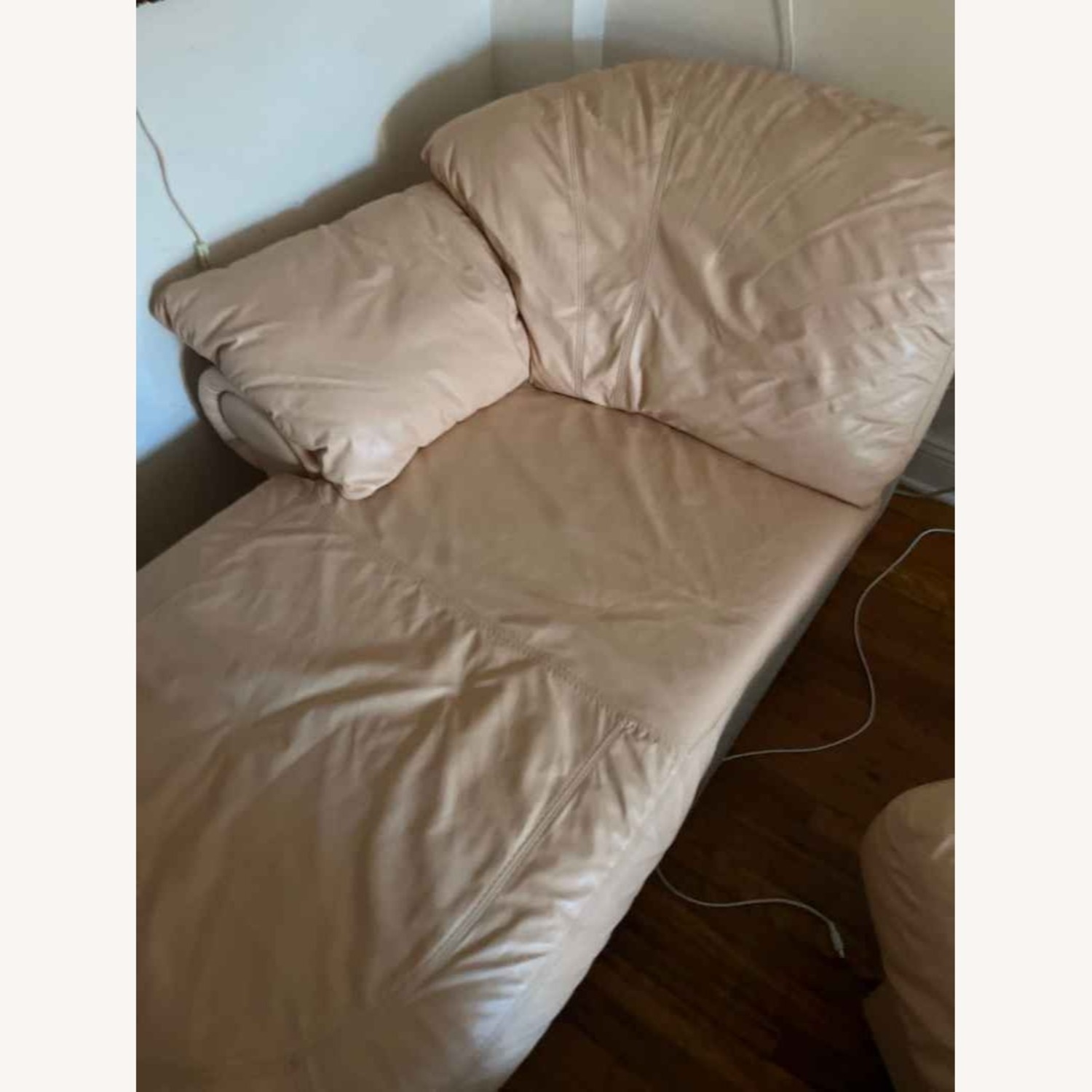 Peach Leather Sofa With Chaise - image-7