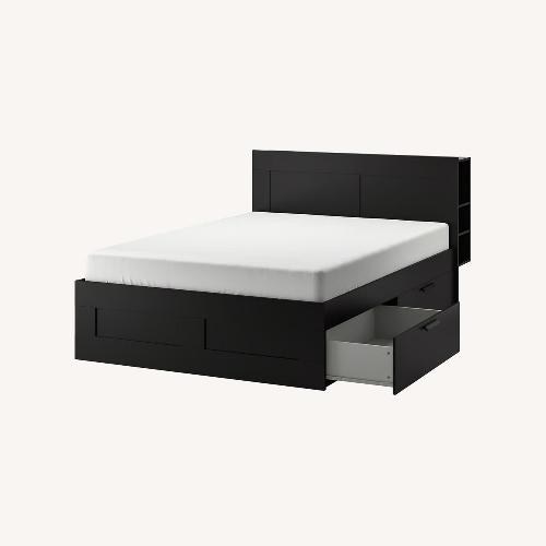 Used IKEA Brimnes Dark Gray Queen Storage Bed for sale on AptDeco