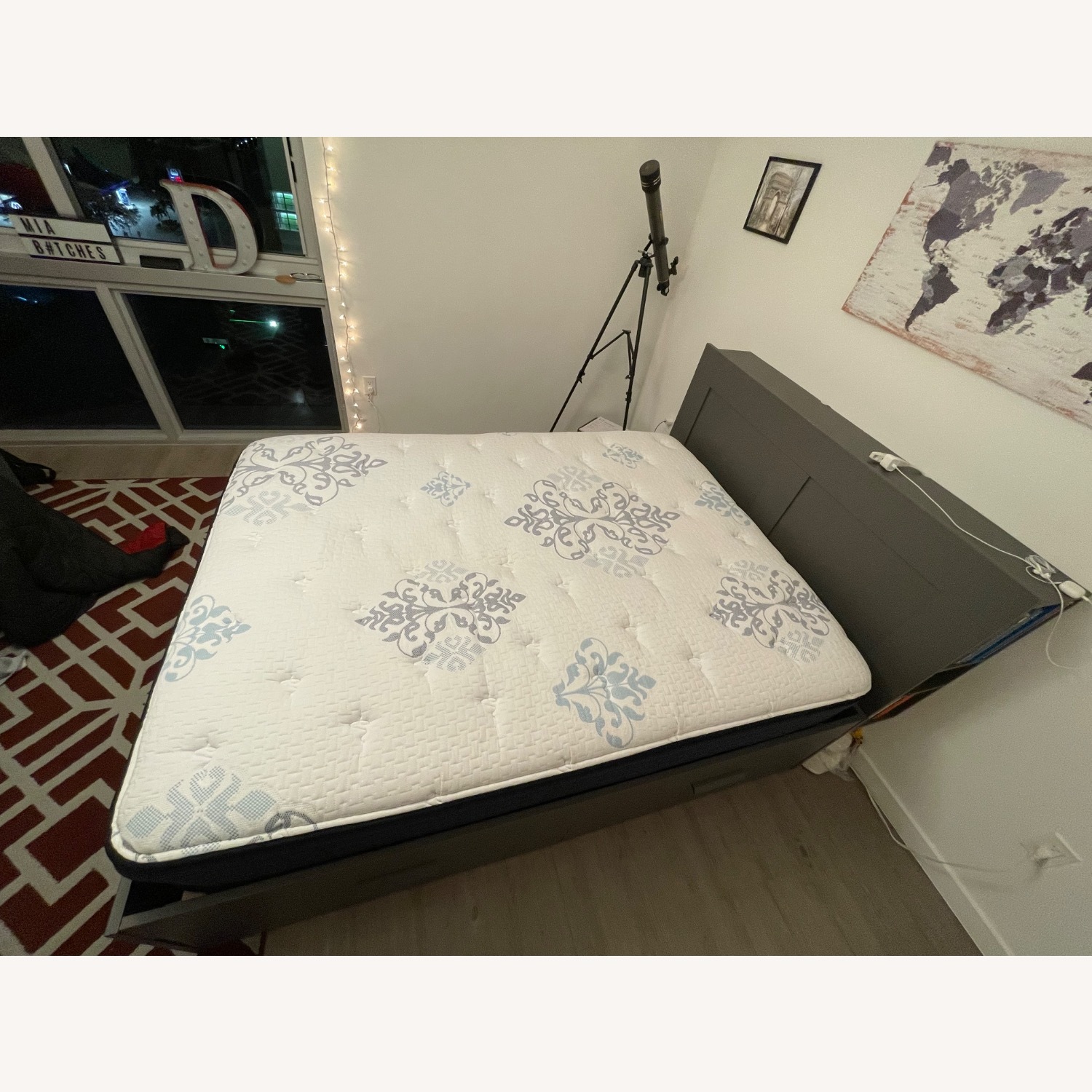 IKEA Brimnes Dark Gray Queen Storage Bed - image-4