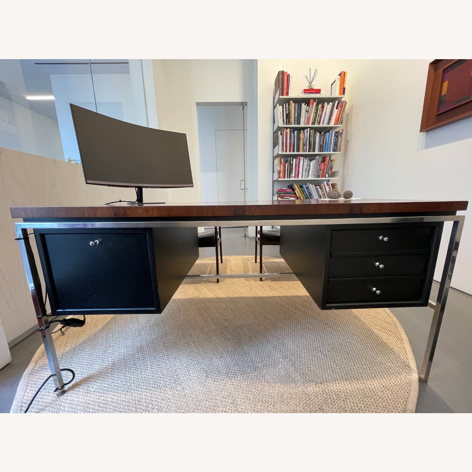 Vintage/Antique Finds Dark Brown Wood Desk - image-4