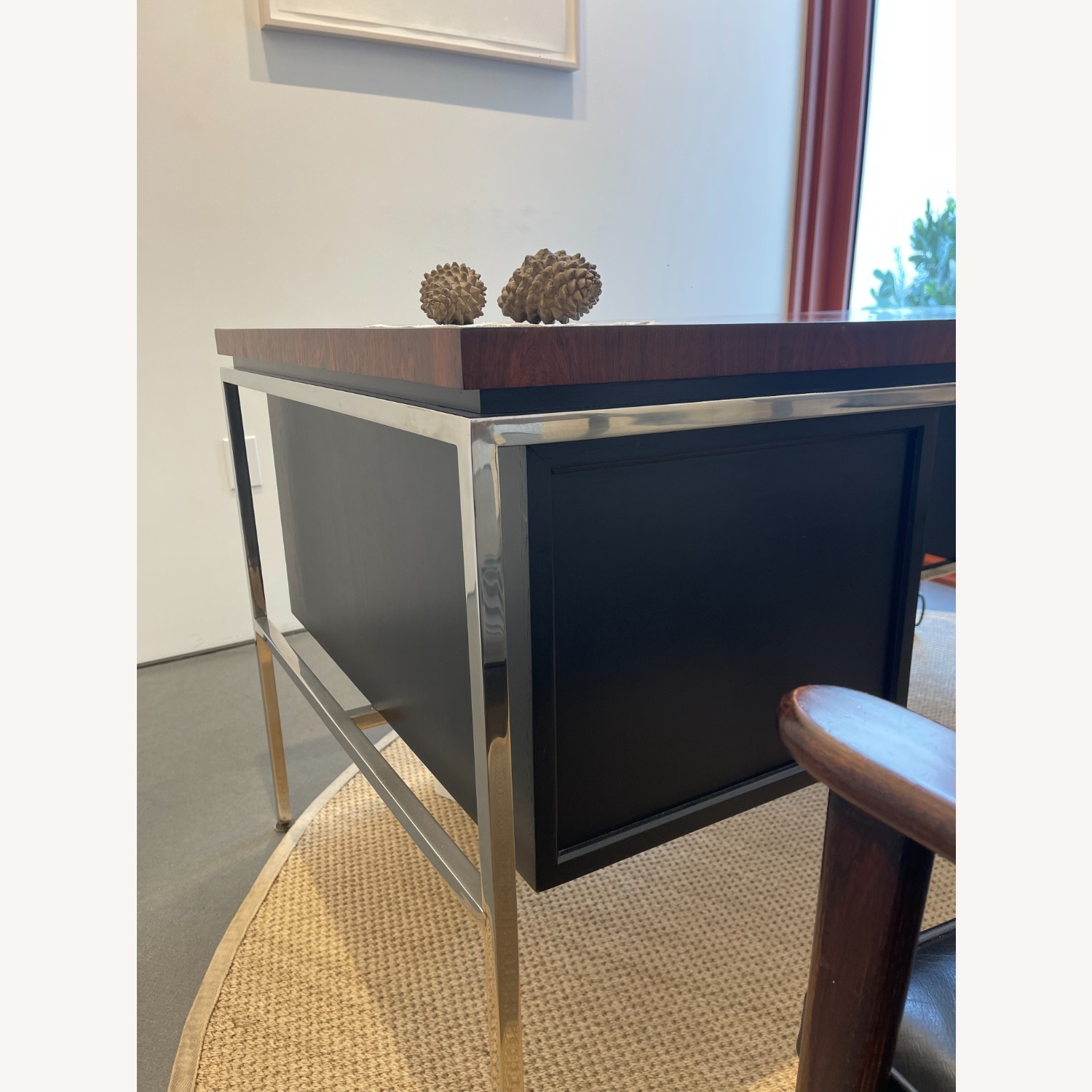 Vintage/Antique Finds Dark Brown Wood Desk - image-2