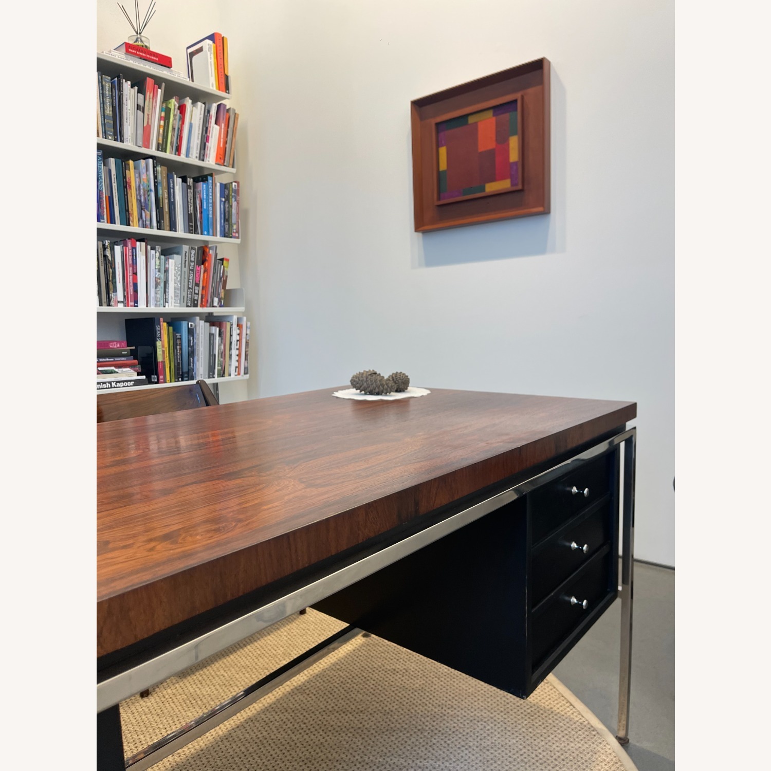 Vintage/Antique Finds Dark Brown Wood Desk - image-5