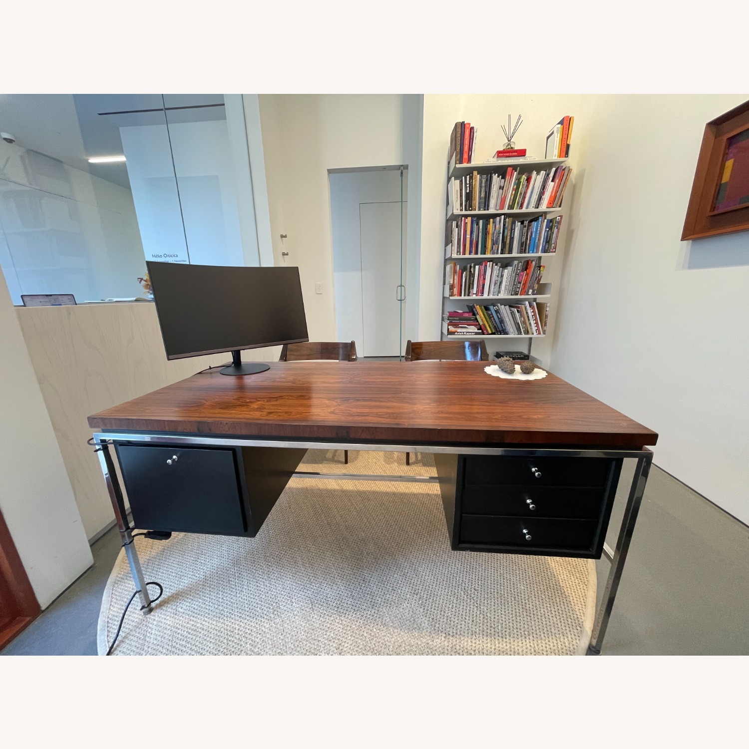 Vintage/Antique Finds Dark Brown Wood Desk - image-3