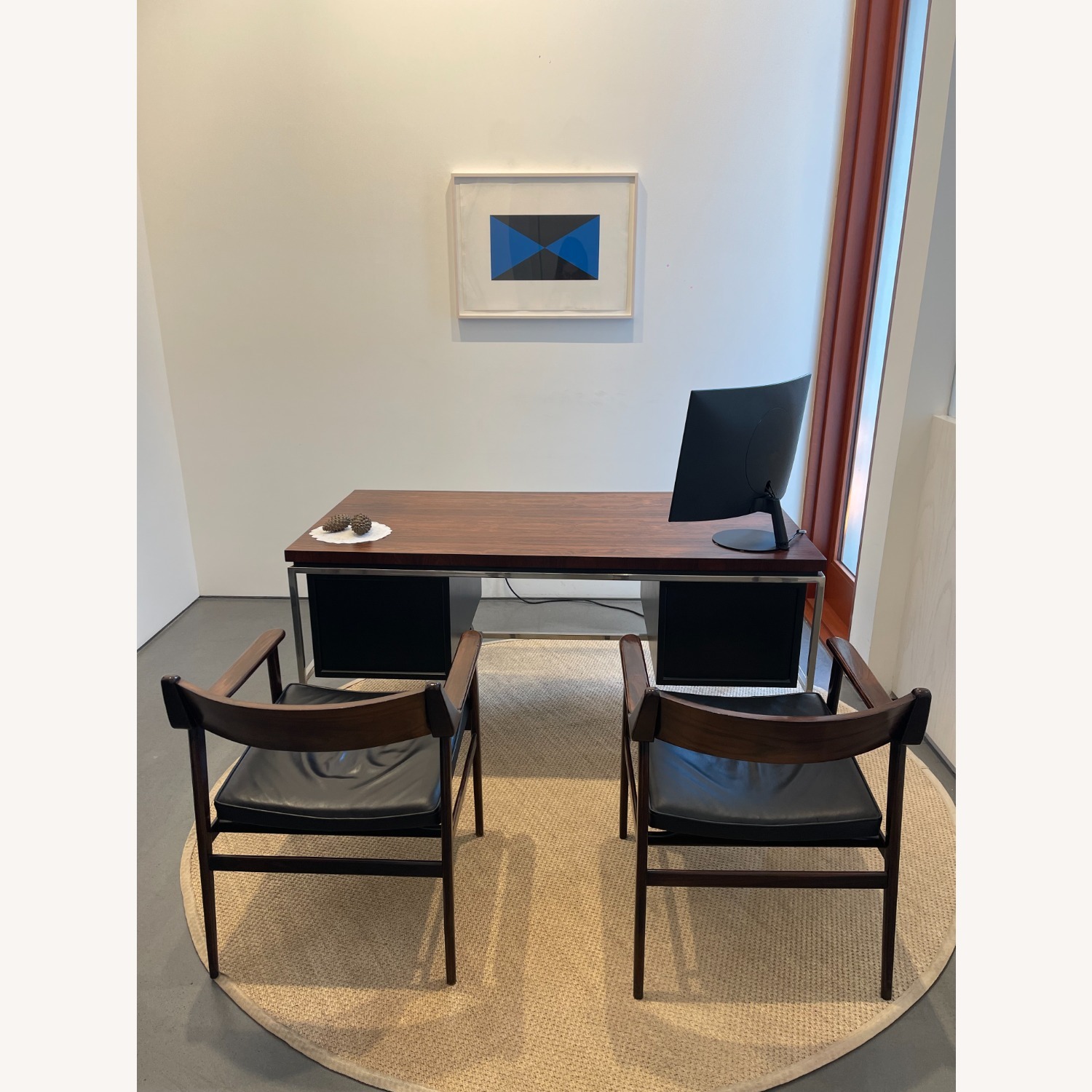 Vintage/Antique Finds Dark Brown Wood Desk - image-1