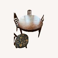 Dining Table with 3 Leaves and 4 Chairs