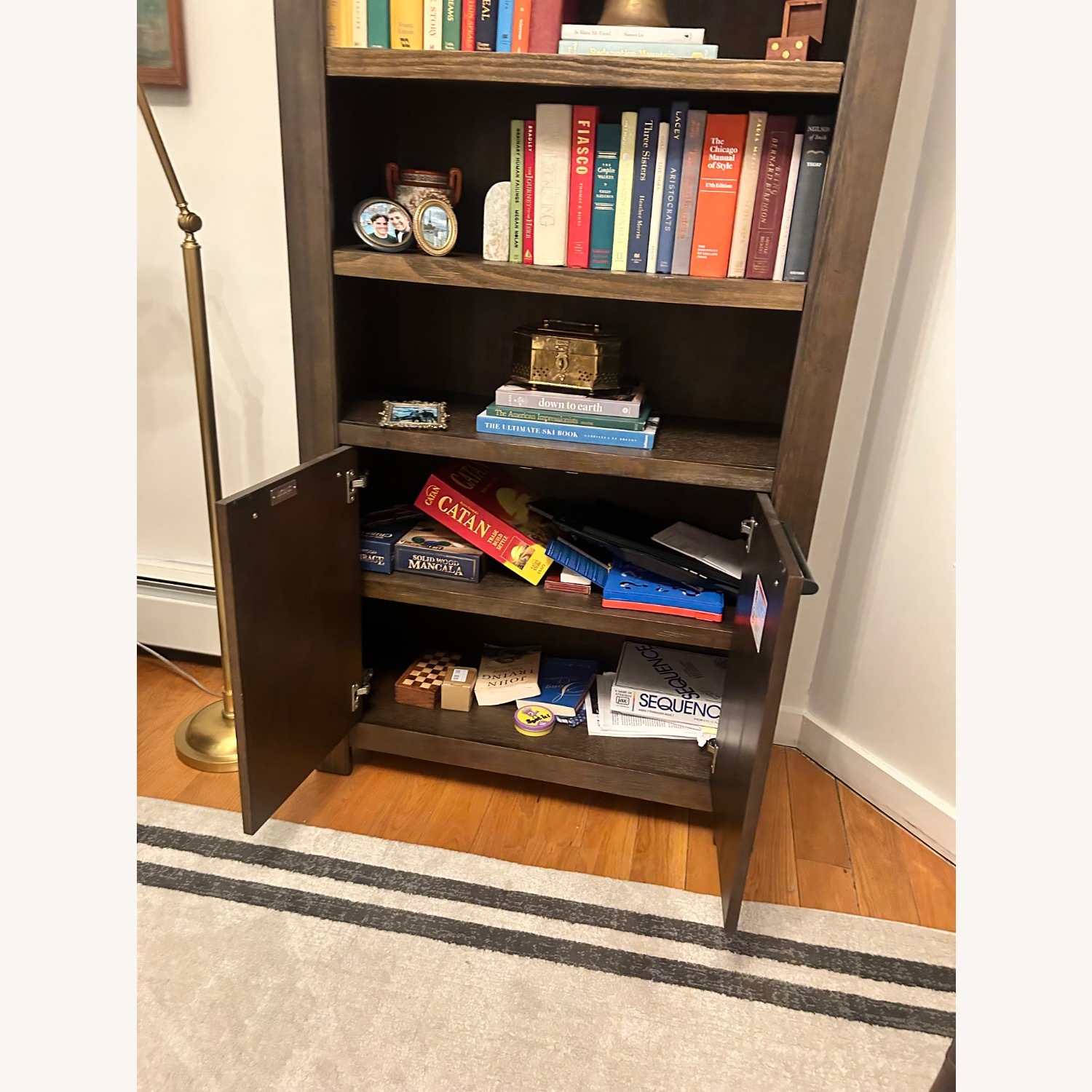 Legends Furniture Dark Brown Wood Bookcase - image-5