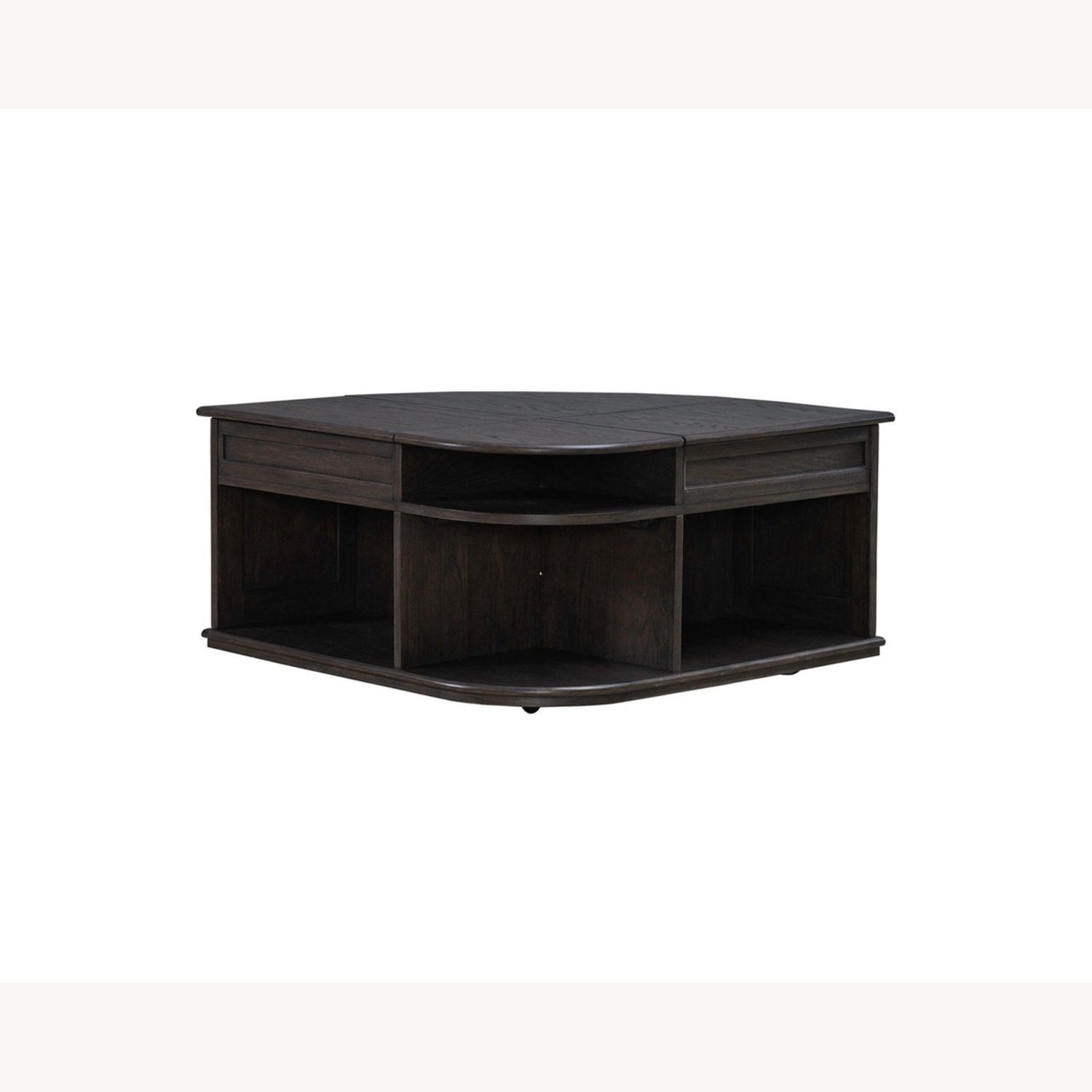  Dark Brown Wood Lift Top Cocktail Table - image-0