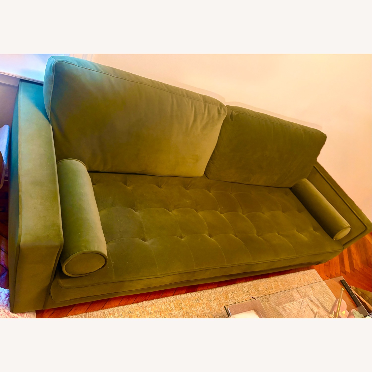 AllModern Classic Velvet Upholstered Sofa - image-3