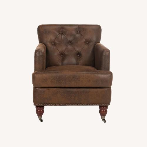 Used Safavieh Classic Brown Tufted Club Chair for sale on AptDeco