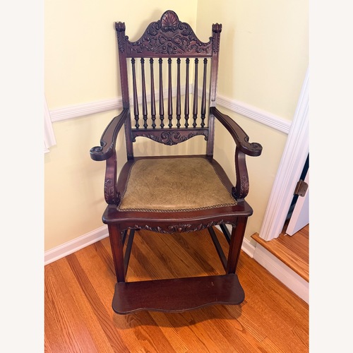 Used Vintage Hand-Carved Billiards Chair / Gentleman’s for sale on AptDeco