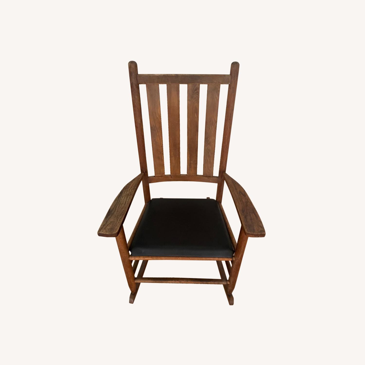Light Brown Wood Armchair - image-0