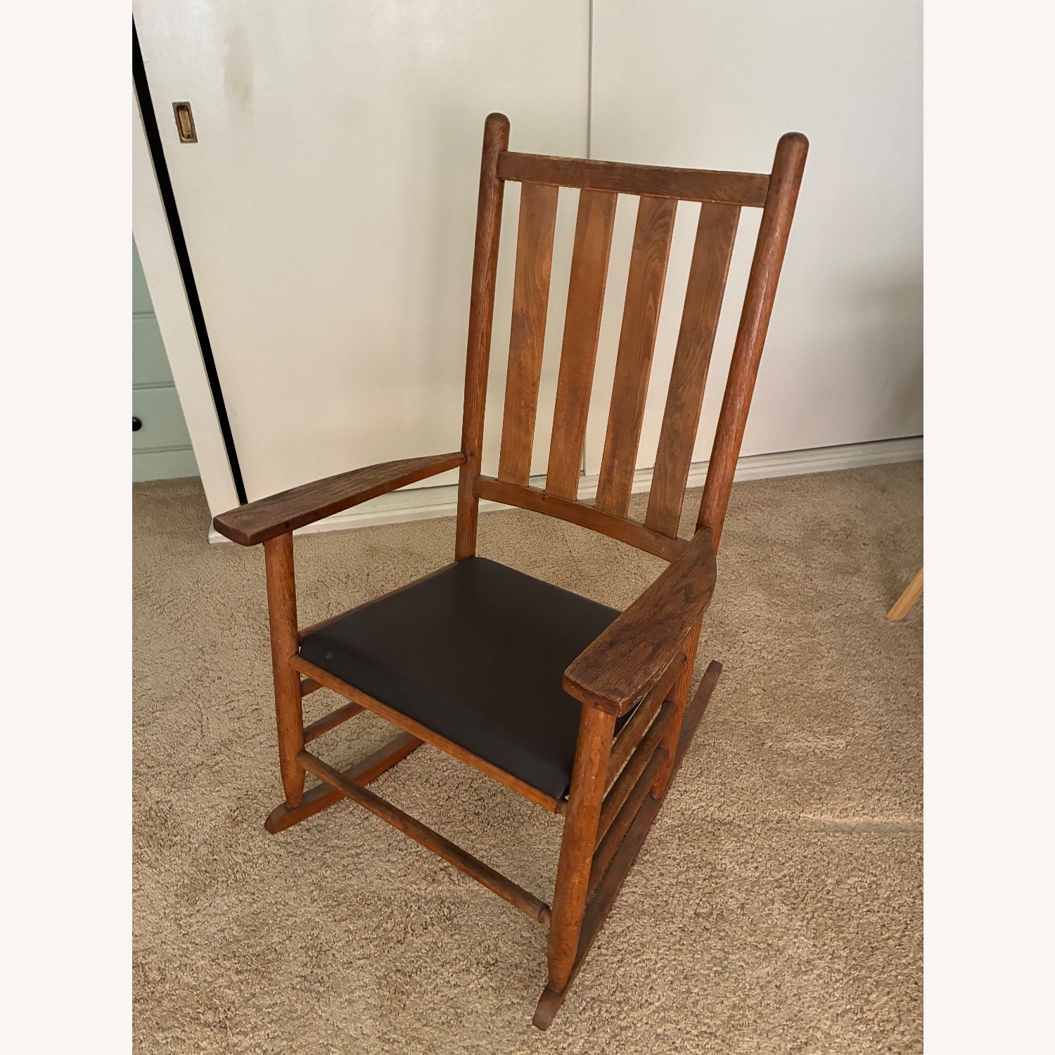 Light Brown Wood Armchair - image-5