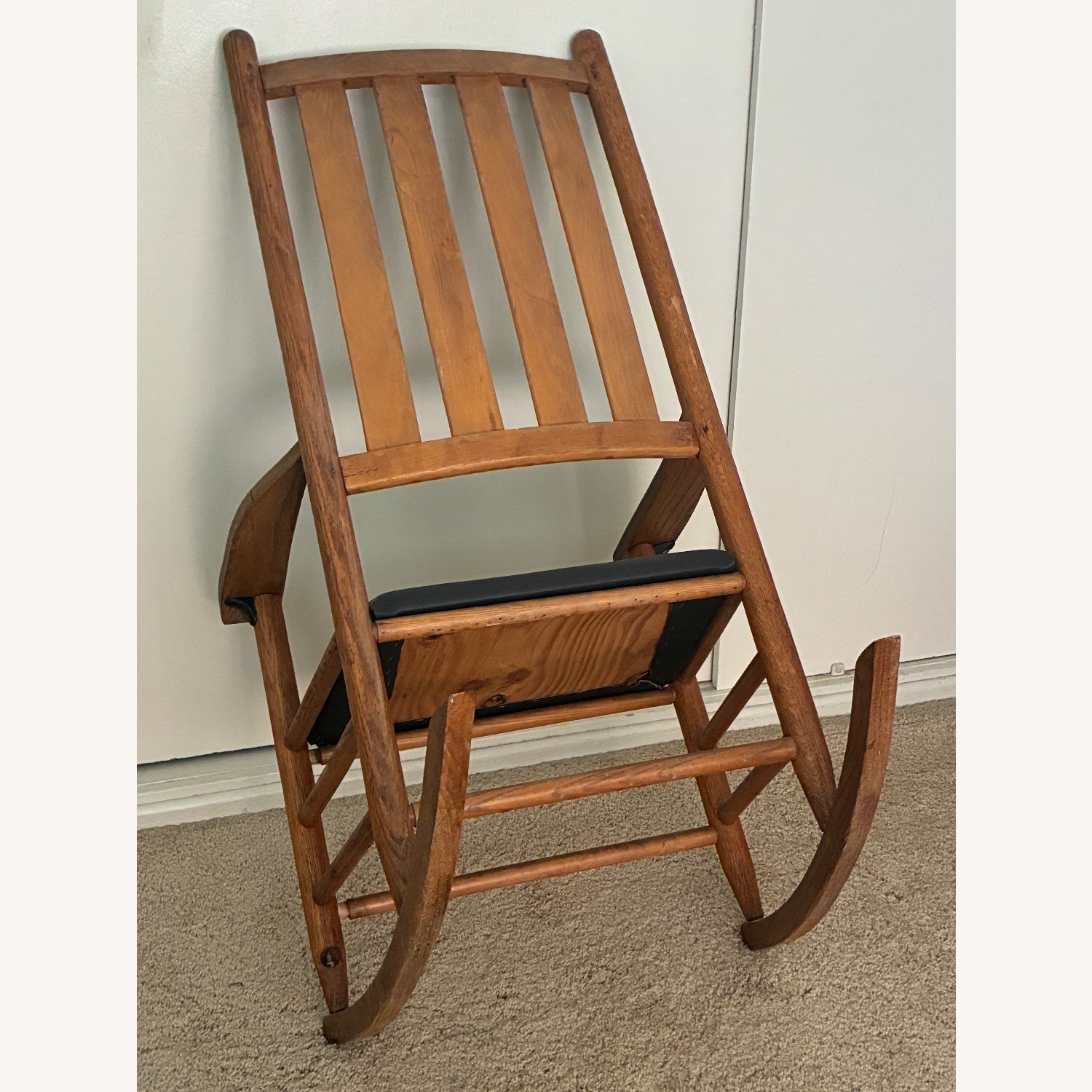 Light Brown Wood Armchair - image-4