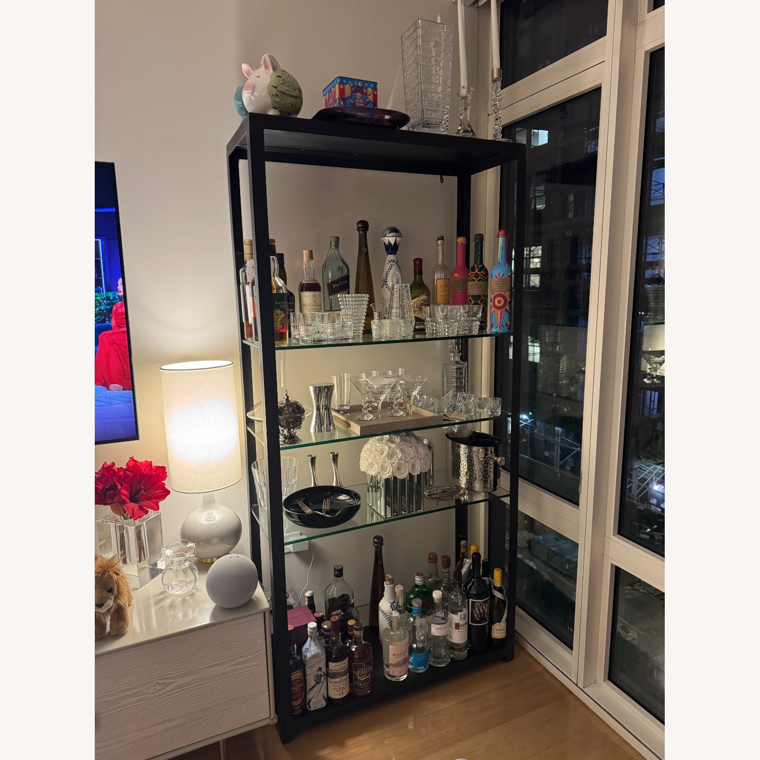 Room & Board Burton Glass & Steel Bookcase - image-1