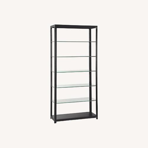 Used Room & Board Burton Glass & Steel Bookcase for sale on AptDeco