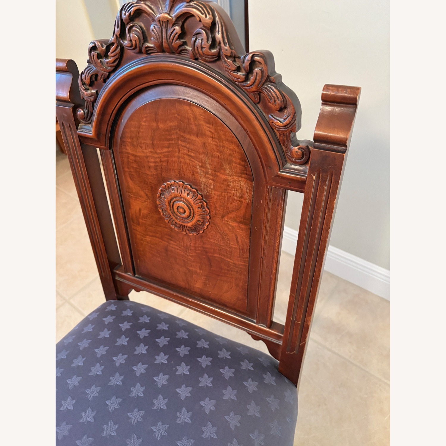 Vintage/Antique Natural Wood Dining Chairs (6) - image-1