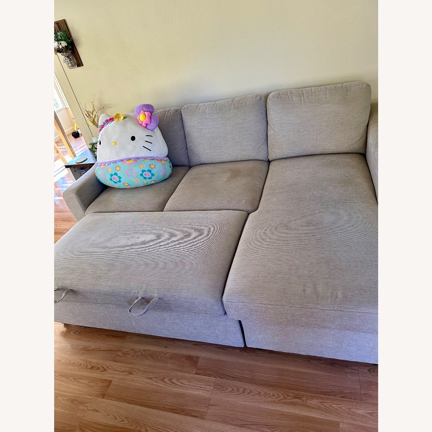 Light Gray Fabric Sleeper Sofa - image-5