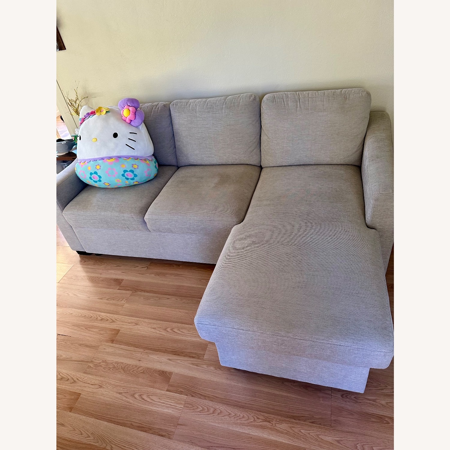 Light Gray Fabric Sleeper Sofa - image-1