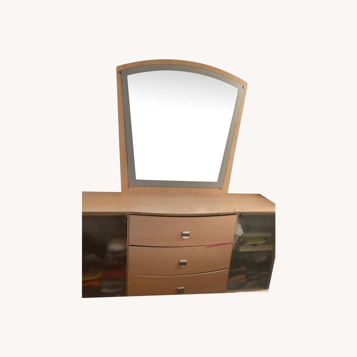 Ashley Furniture Natural Wood Dresser+ Mirror - image-0