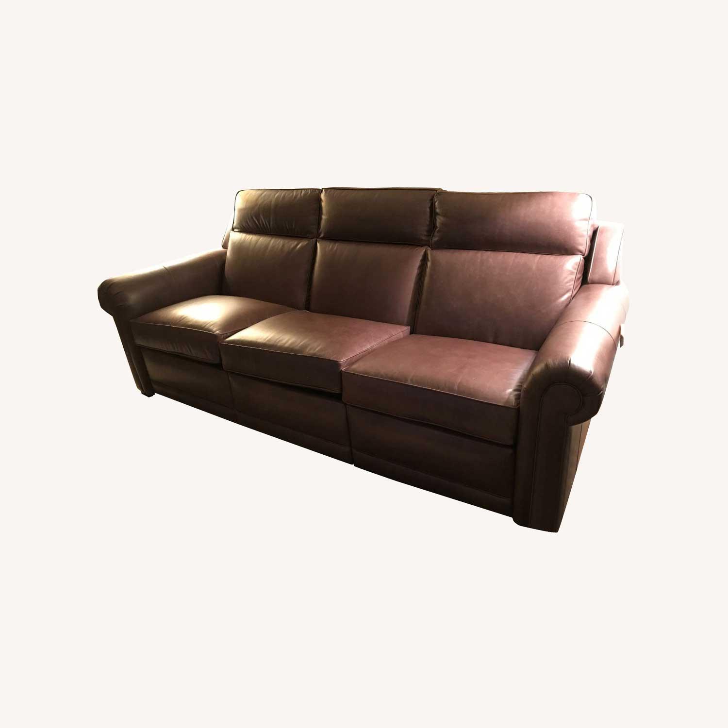 Ethan Allen Johnston Leather Sofa - image-0