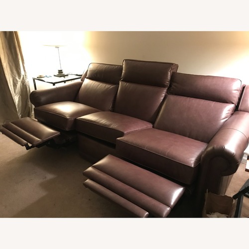 Used  Ethan Allen Johnston Leather Sofa for sale on AptDeco