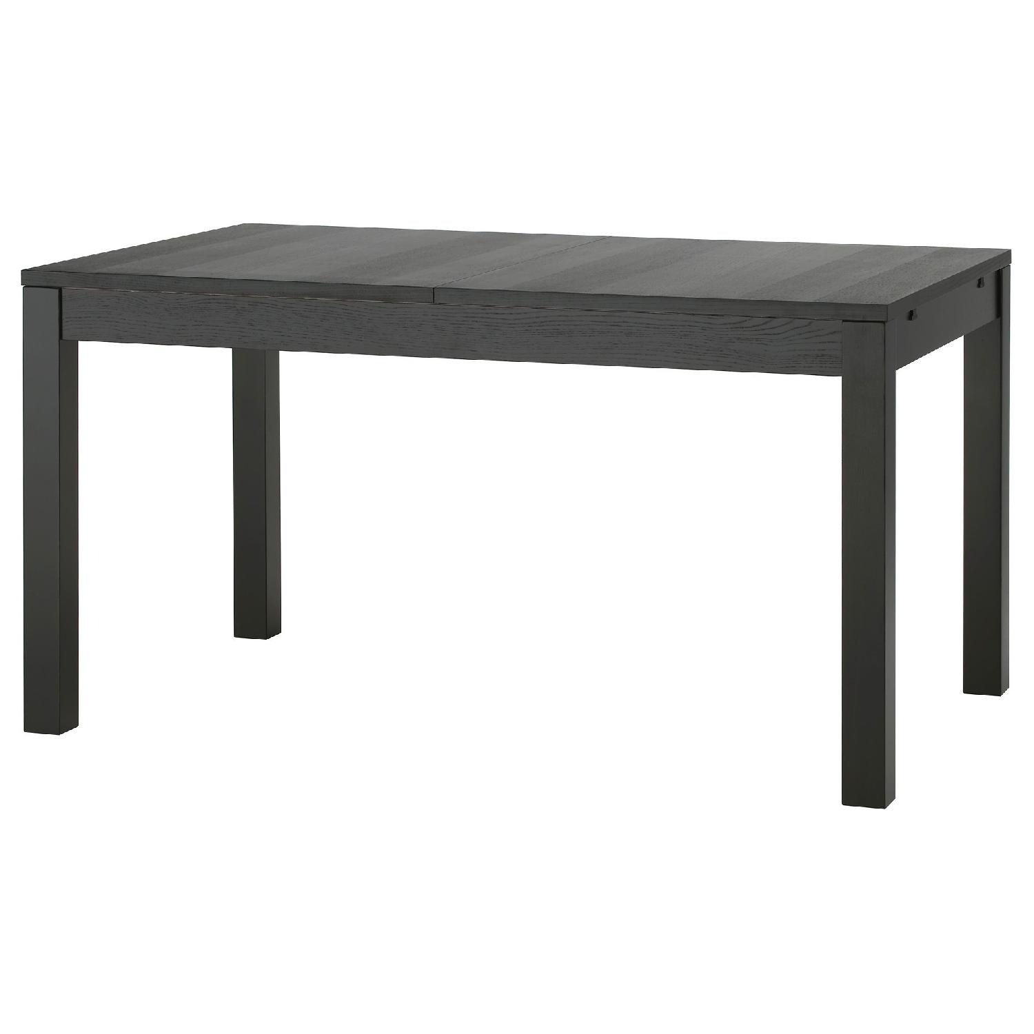 IKEA Black Bjursta Extendable Table - image-0