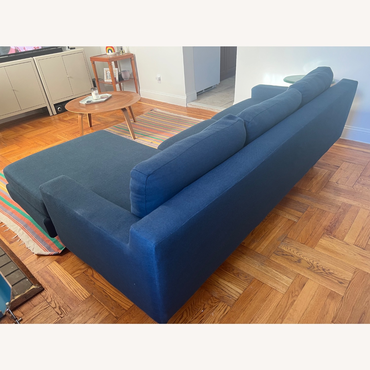 West Elm Eddy Blue Fabric 2 Piece Sectional - image-3