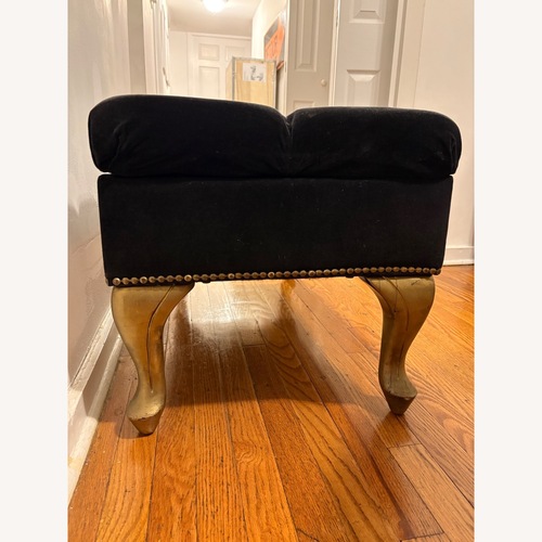 Used Hollywood Regency Black Velvet Storage Bench for sale on AptDeco