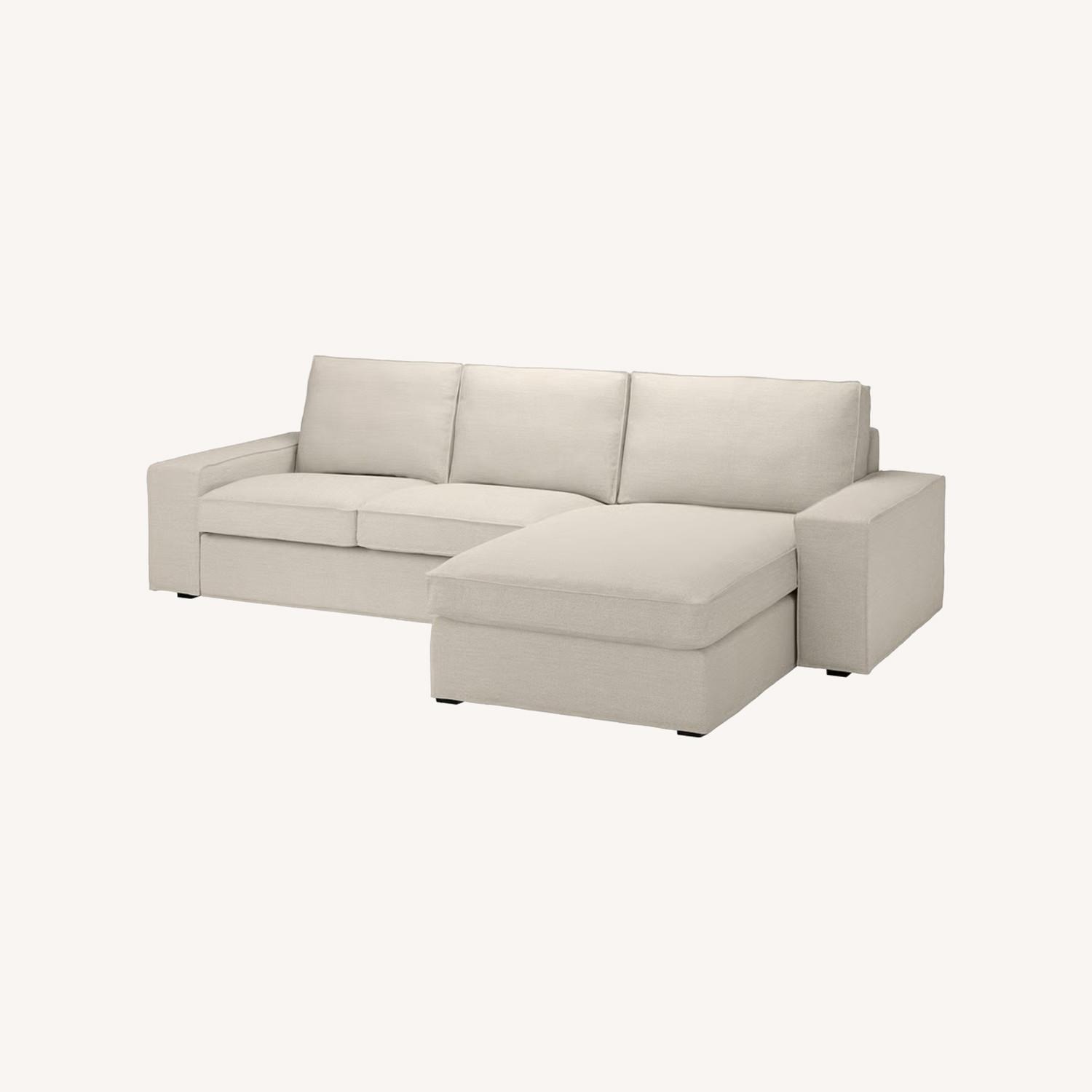 IKEA Kivik Light Gray Fabric Chaise Lounge - image-0