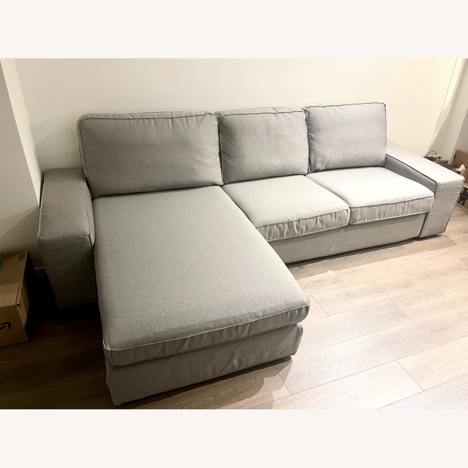 IKEA Kivik Light Gray Fabric Chaise Lounge - image-3