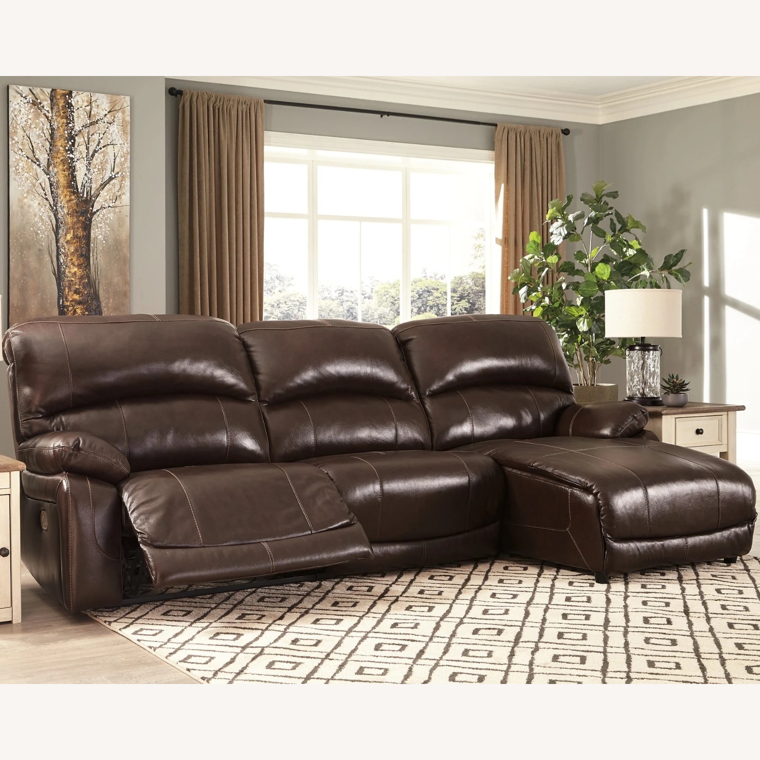 Ashley Furniture Hallstrung Dark Brown 3+ Piece Sectional - image-6