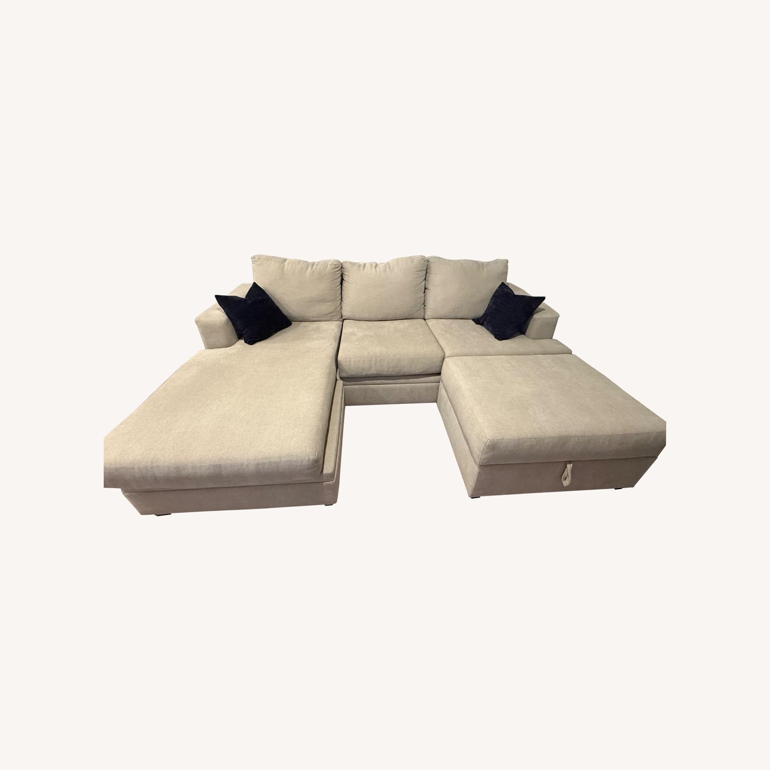 Living Spaces Bonaterra Sectional + Ottoman - image-0