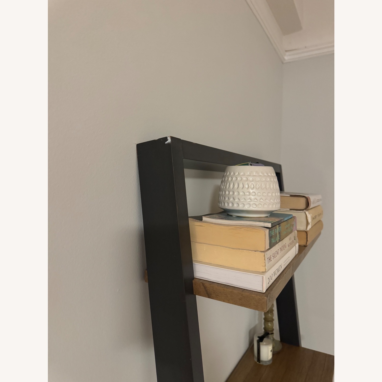 West Elm Dark Brown Mid Century Ladder Bookshelf - image-3