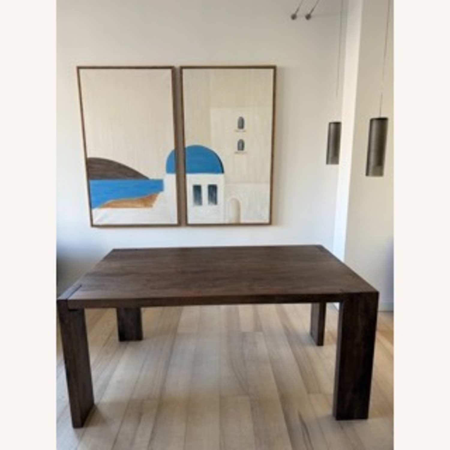 CB2 Blox Dark Brown Wood Dining Table - image-2